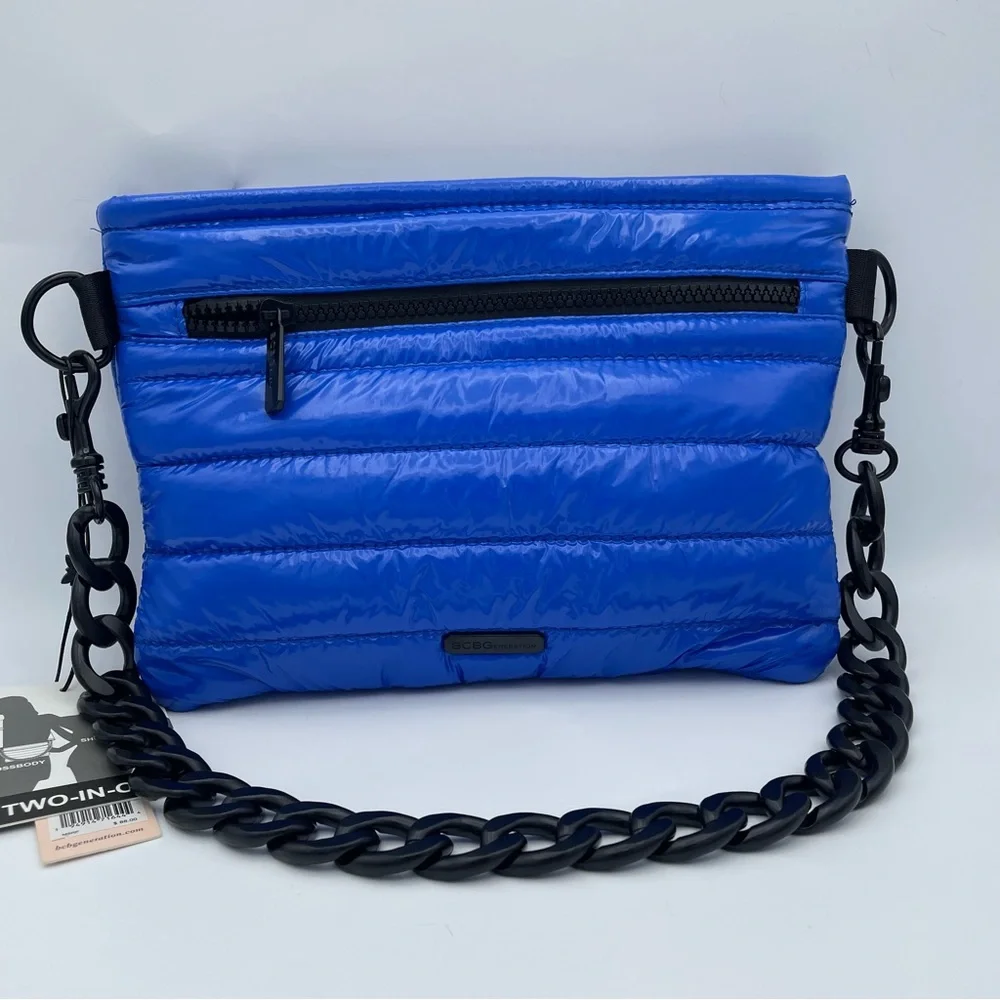 BCBGeneration Two-in-One Blue Puffer Bag NWT